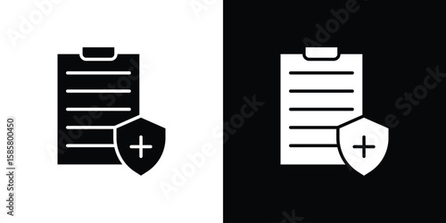 Quadro su tela Health insurance icon Flat Vector illustration