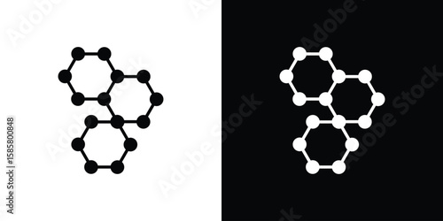 Graphene icon Flat Vector illustration. Simple black symbols