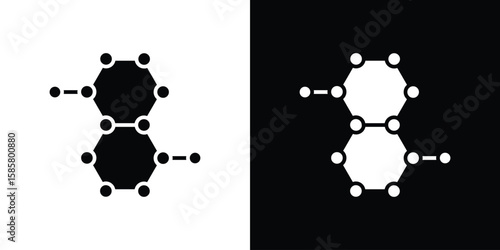 Graphene icon Flat Vector illustration. Simple black symbols
