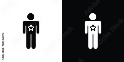 Good human icon Flat Vector illustration. Simple black symbols