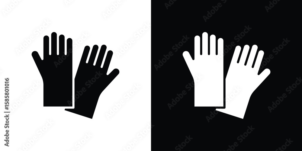 Fototapeta premium Gloves icon Flat Vector illustration. Simple black symbols