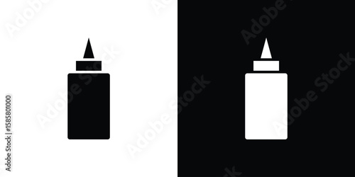 Glue icon Flat Vector illustration. Simple black symbols