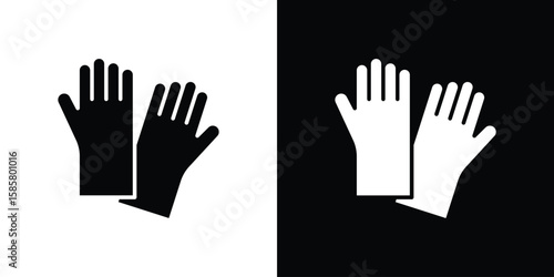 Gloves icon Flat Vector illustration. Simple black symbols