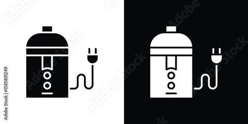 Garbage disposal icon Flat Vector illustration. Simple black symbols