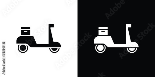 Food delivery icon Flat Vector illustration. Simple black symbols