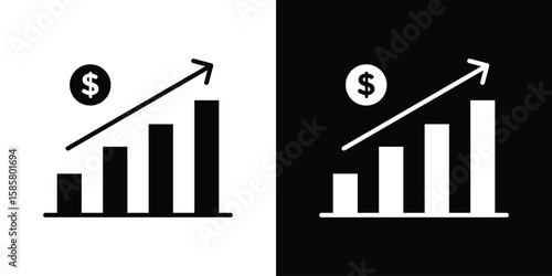 Fiscal policy icon Flat Vector illustration. Simple black symbols