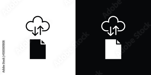 File sharing icon Flat Vector illustration. Simple black symbols