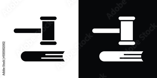 employment law icon Flat Vector illustration. Simple black symbols