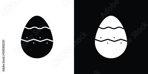 Easter eggs icon Flat Vector illustration. Simple black symbols