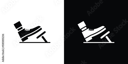 Photos car pedal icon Flat Vector illustration. Simple black symbols