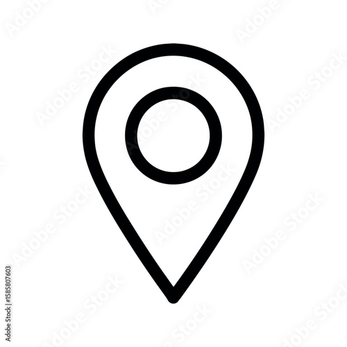Free Download Black Outline of a Location Pin Icon on White Background - GFXLoad