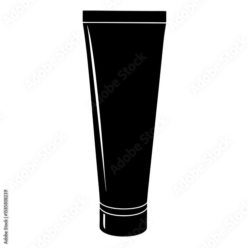 A black and white illustration of a squeeze tube for cream or lotion