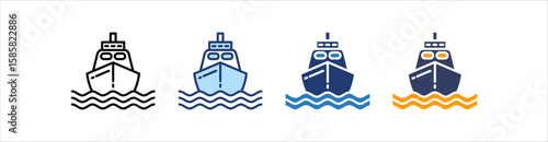 Ship Icon Set Multiple Style Collection