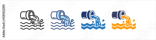 Sewer Icon Set Multiple Style Collection