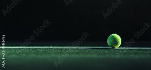 Tennis Ball on Court: A Dramatic Close-up