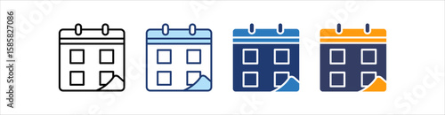Schedule Icon Set Multiple Style Collection