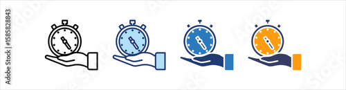 Time Icon Set Multiple Style Collection