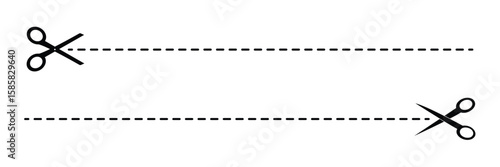 Scissor icon, scissor symbol vector, Paper cutting with scissor, cutting scissor mark . EPS 10 . 