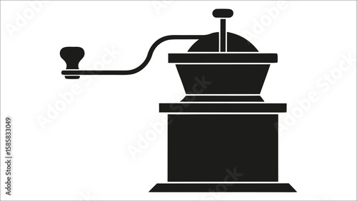 Old vintage coffee grinder isolated on white background