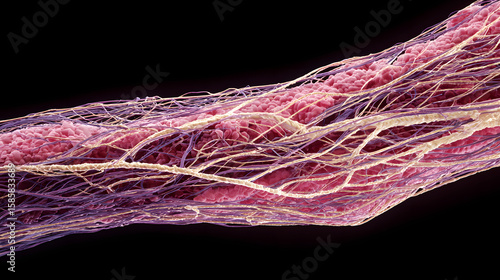 Muscular artery. Smooth muscle fibers in the tunica intima