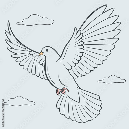 Dove on the sky vector free design download.
