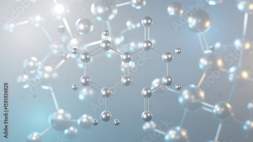 Fototapeta Naklejka Na Ścianę i Meble -  luminol molecular structure, 3d model molecule, aromatic amines structural chemical formula view from a microscope
