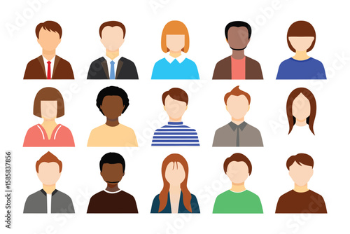 Diversity of Community Portrait: A collection of various gendered and ethnic background avatar profiles.