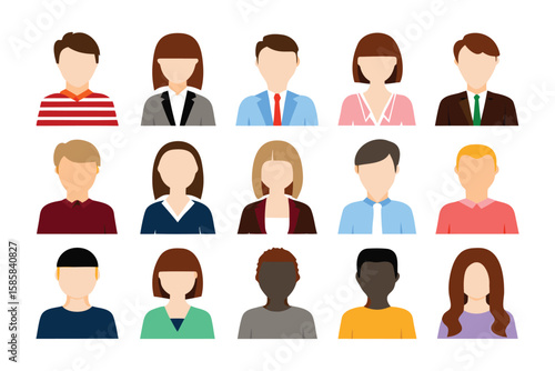 Wallpaper Mural Diverse Avatar Collection: A collection of various avatars, representing different styles of people, suitable for a wide range of design applications. Torontodigital.ca