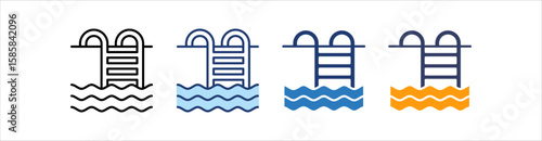 Pool Icon Set Multiple Style Collection
