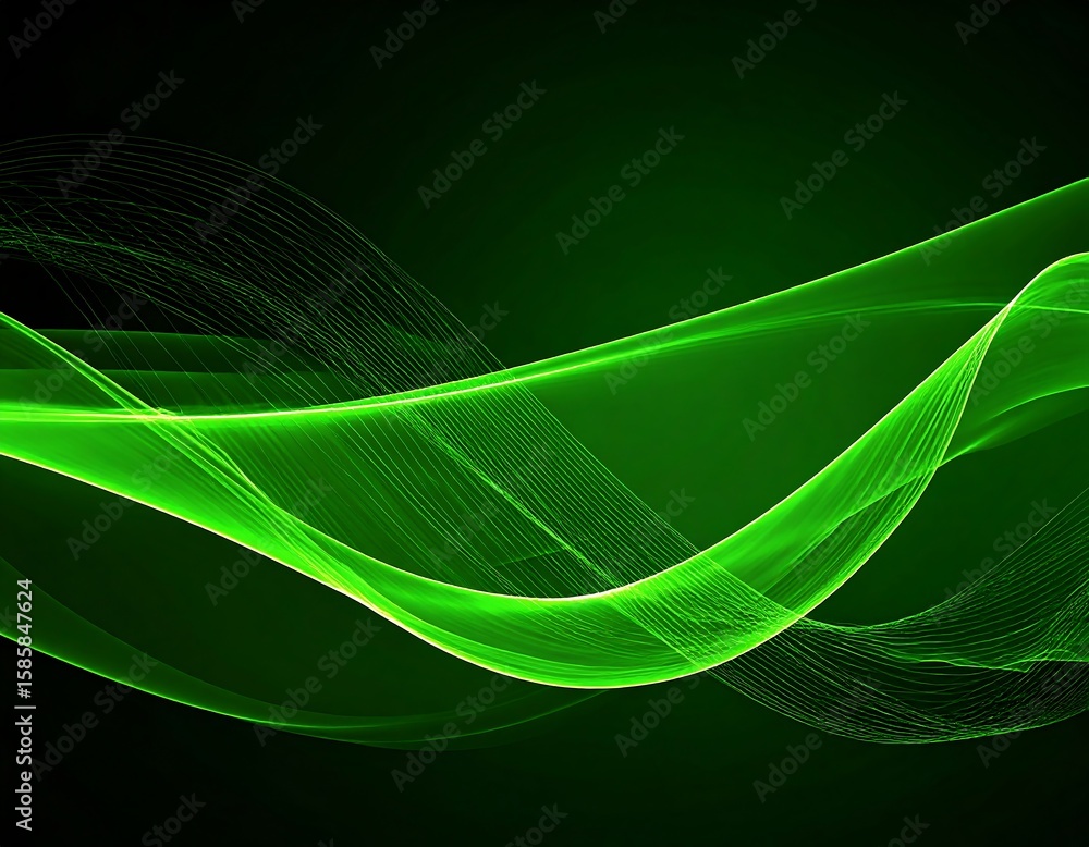 Naklejka premium Abstract green wave design