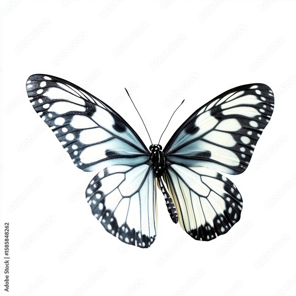 Obraz premium Butterfly insect white art.
