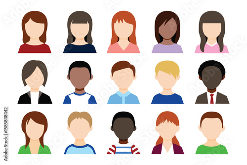 Diverse Avatar Set: A collection of diverse avatar, representing various races and styles, each avatar presents unique characteristics, reflecting the rich variety of human existence.