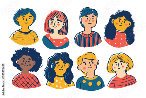 Diversity in portraits: A collection of diverse portraits, each portrait uniquely captures the essence of the person it depicts, showcasing a range of human experiences and expressions. 