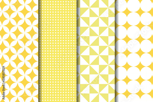 Geometric yellow patterns collection