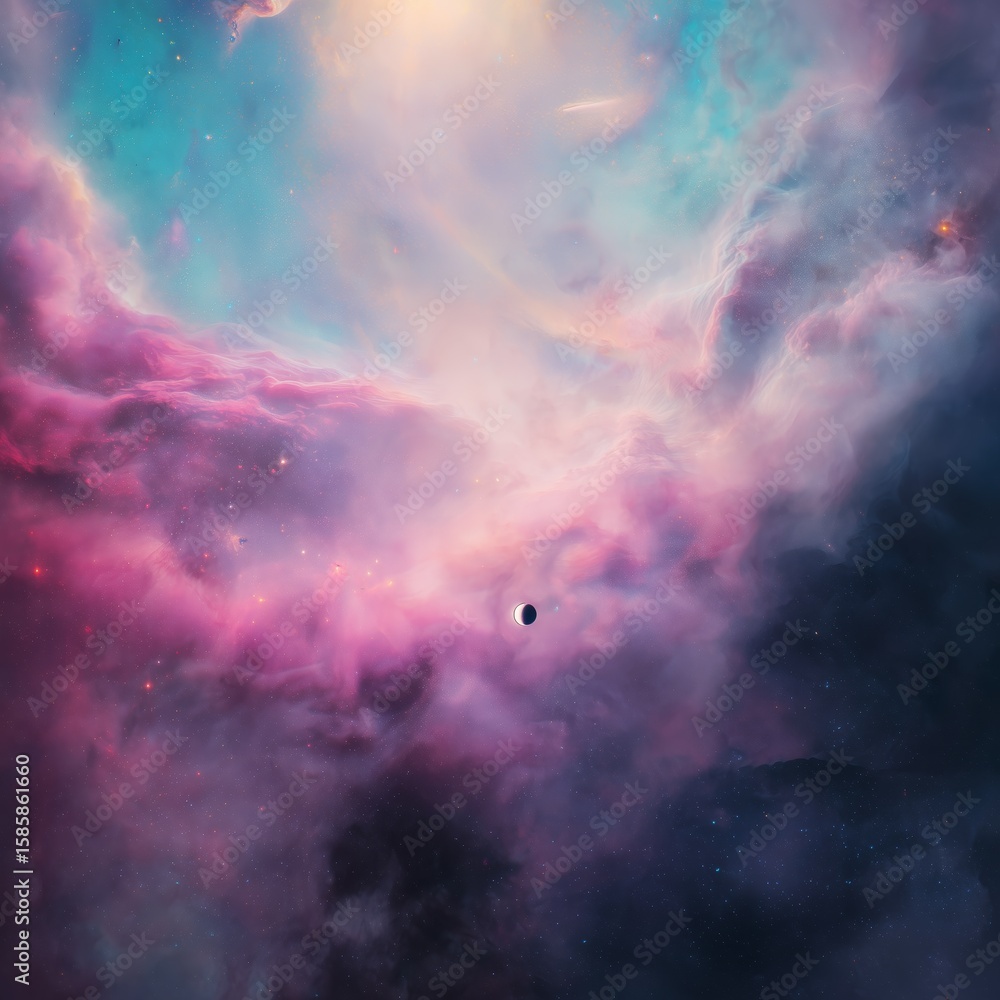 Fototapeta premium Ethereal Nebula in Pastel Cosmos