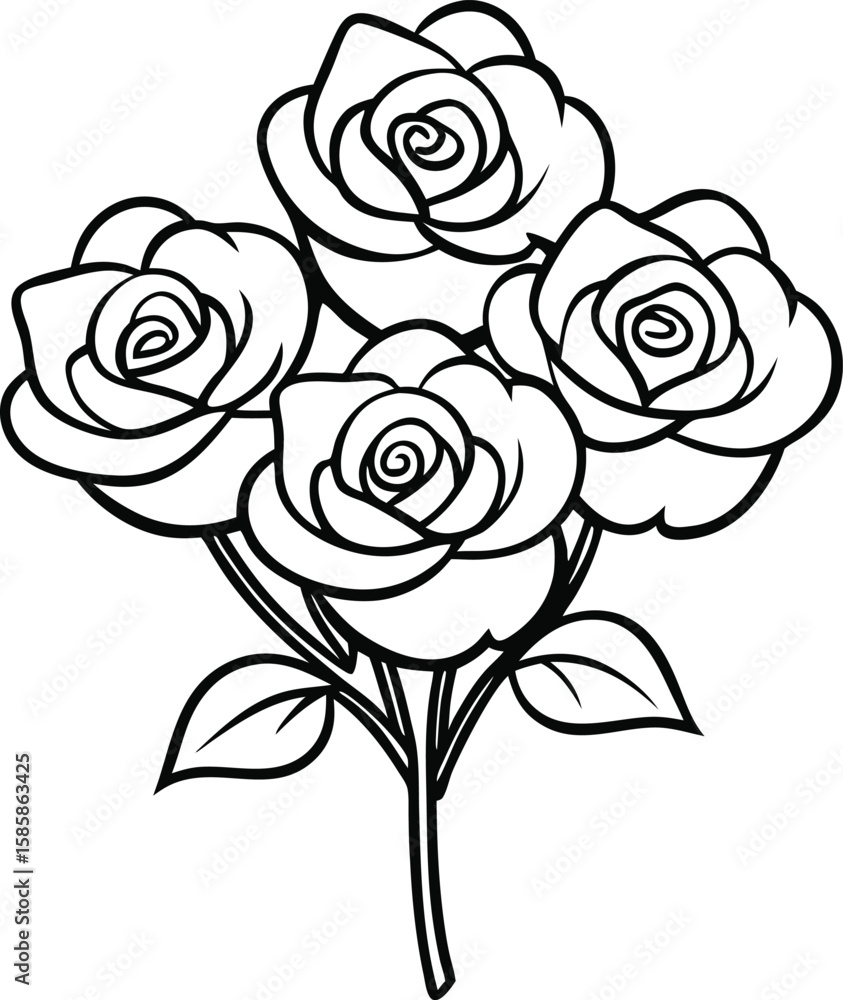 custom made wallpaper toronto digitalline rose bunch illustration