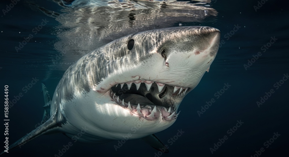 Fototapeta premium Great White Shark Underwater