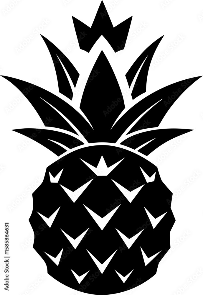 Obraz premium Royal Crown Pineapple Fruit Vector Graphic