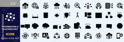 Hand drawn Information and Communation Teachnology icon set 