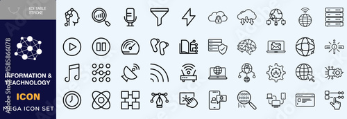 Hand drawn Information and Communation Teachnology icon set 