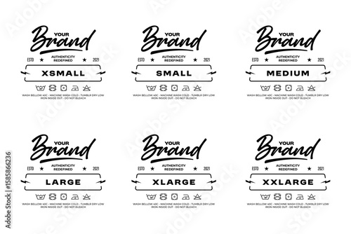 Clothing neck label tag printed concept vector design	