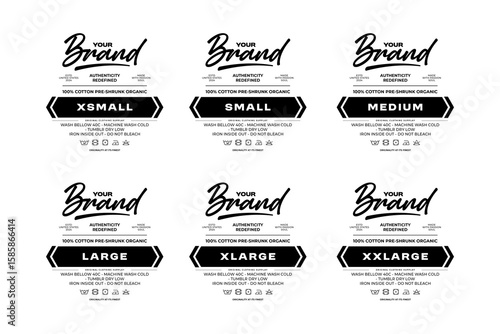 Clothing neck label tag printed concept vector design	
