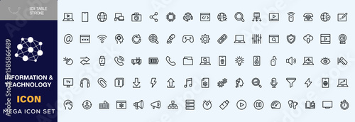 Hand drawn Information and Communation Teachnology icon set 