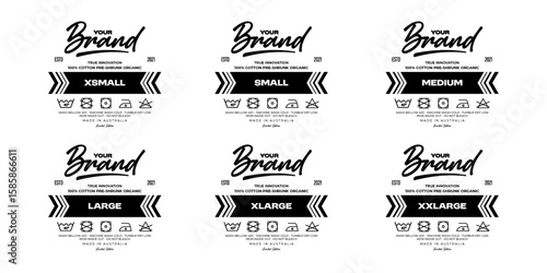 Clothing neck label tag printed concept vector design	