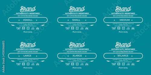 Clothing neck label tag printed concept vector design	