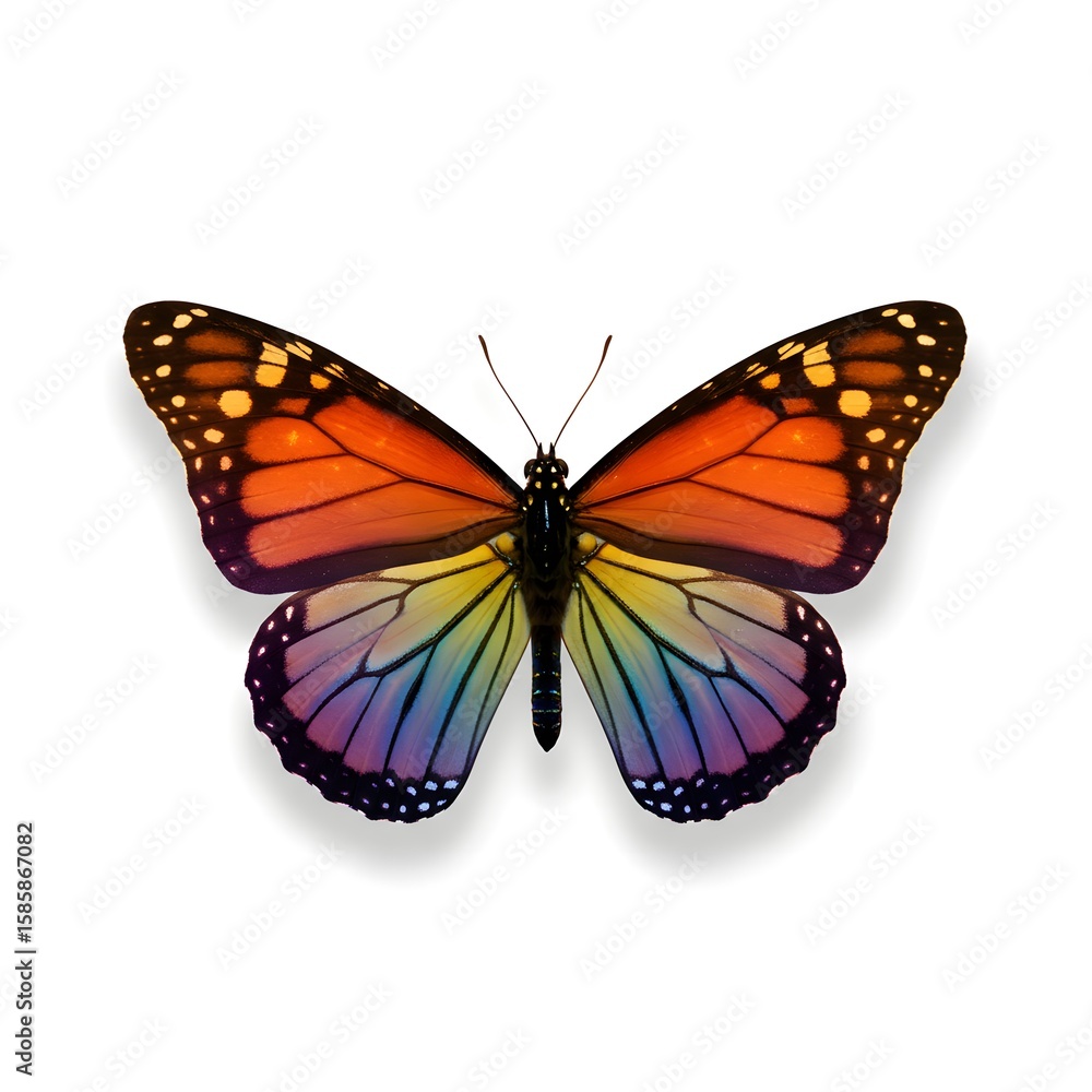 Fototapeta premium A colorful butterfly displaying its vibrant wings