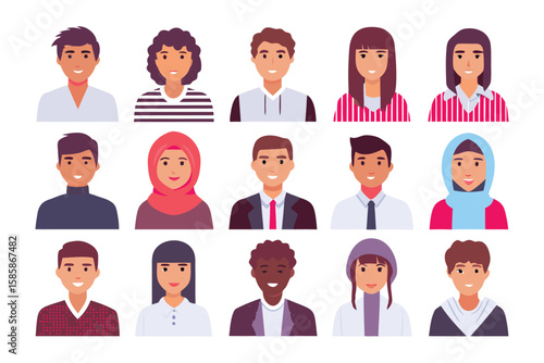 Diverse Portraits: A collection of diverse people portraits representing various cultures, showcasing individuality and unity. The image evokes themes of diversity, inclusion, and representation.