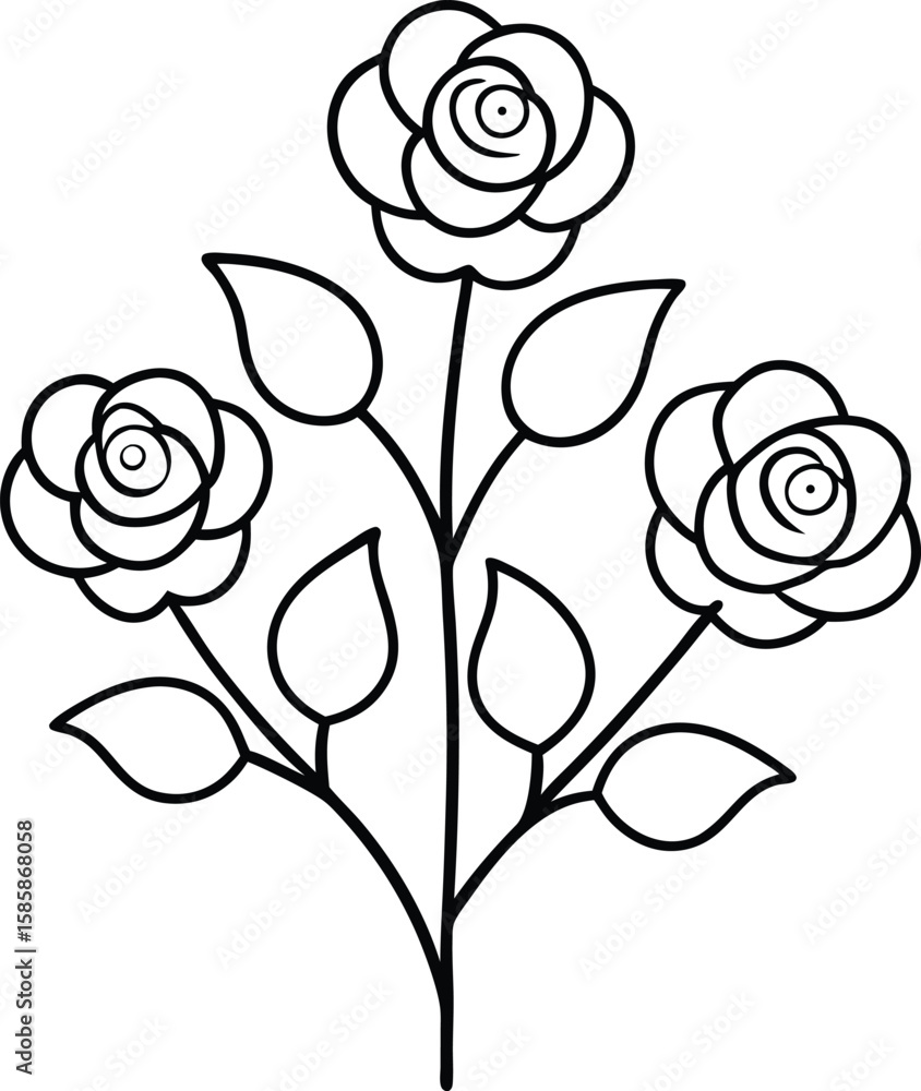 custom made wallpaper toronto digitaloutlined wild rose bush drawing