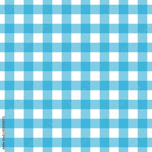 Sky blue and white gingham check pattern.