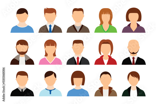 Avatar Icons: A set of diverse, faceless avatar icons, embodying a spectrum of identities, representing a broad range of individuals.